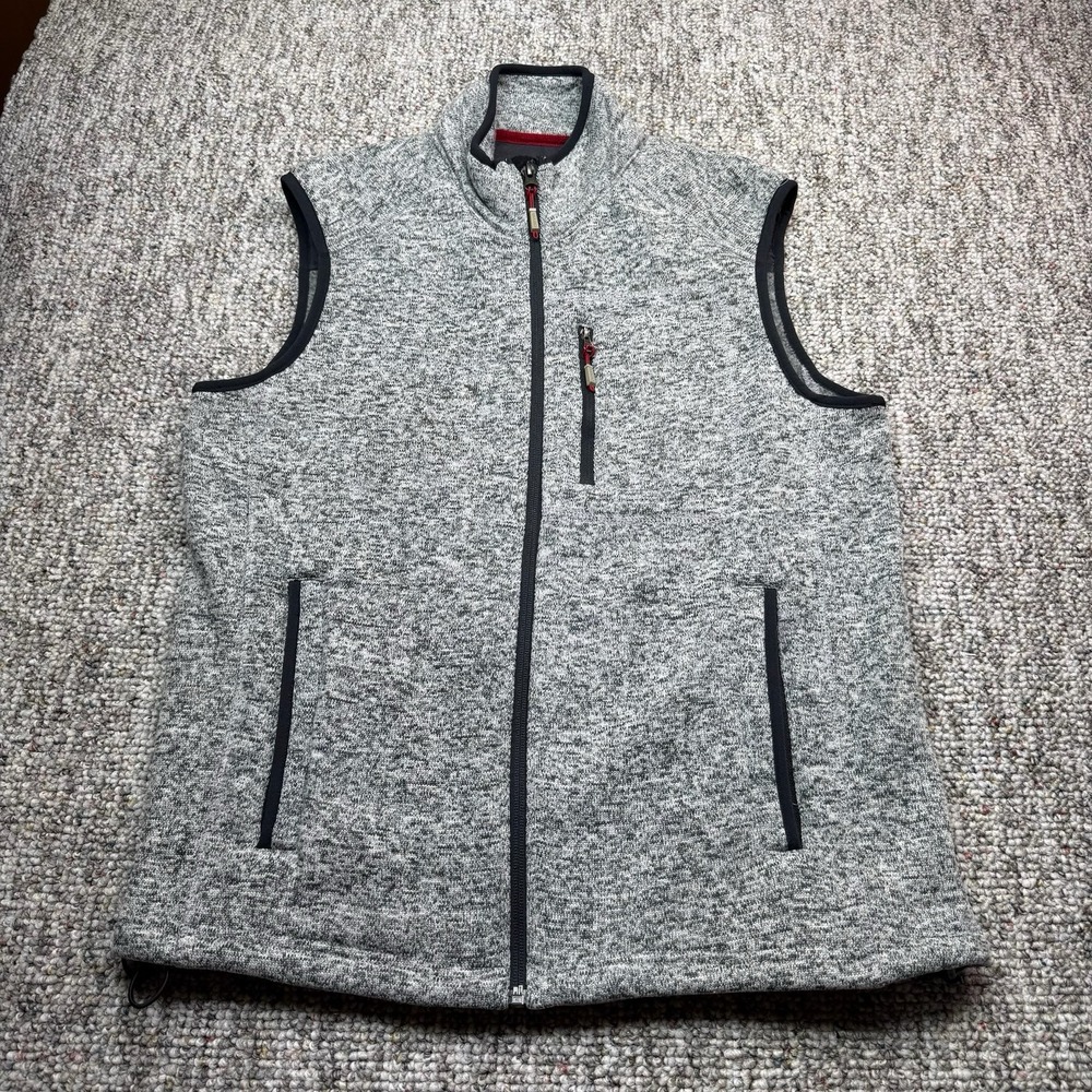 Orvis Denali Vest Mens Medium Sweater Fleece Full Zip Outdoors Fishing Gray